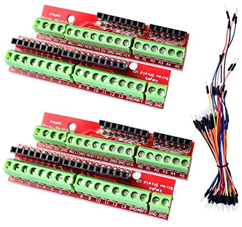 Youmile 2PACK Screw Shield V2 Expansion Board Terminal Compatible With Arduino UNO R3 With Dupont Cable Female to Male