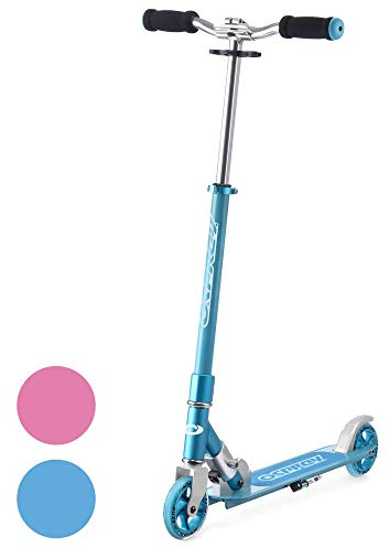 Osprey Kids Scooter | 2 Wheeled Folding Kick Scooter for Children Boys Girls with Adjustable Bar, Rear Brake and ABEC 5 Bearings, Multiple Colours