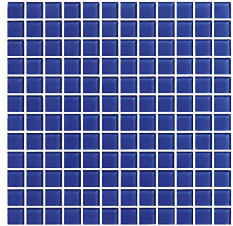Cottoceram Mosaico de Cristal Templado enmallado de 32x32cm. Azul. No es Gresite