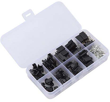 Oumefar 200PCS JST 2 54mm SM Plug Connector 2/3/4/5PIN Pitch Male Female Wire Jumper Pin Header Connector Housing Kit, for breadboard pin connectors