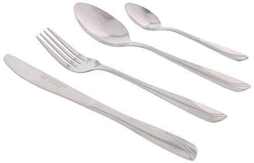 Albert de Thiers - Ménagère 24 Pièces - 6 Couteaux de Table, 6 Fourchettes, 6 Cuillères à Soupe, 6 Cuillères à Café - Acier Inoxydable - Haute Qualité et Durable