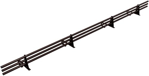Parotec SCHNEEFANGROHR-Set 3 m für Falzziegel – 3 Rohre, 4 Halter – Braun | Komplettset 300 cm für Ton/Beton, Dachpfannen, Reformziegel & Pressfalzziegel – Schneefang/Dachlawinenschutz – RAL 8017