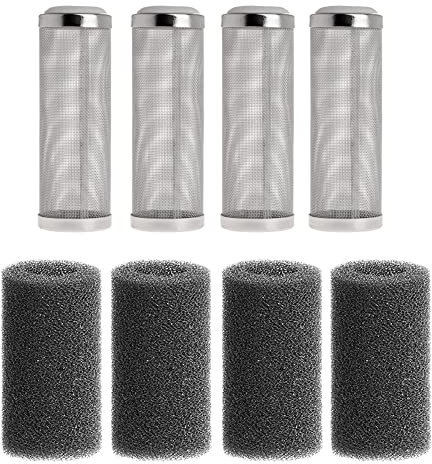 4 x 16 mm Edelstahl-Aquarienfilter, Einlaufkorb, Netzgarnelenschutz, für Aquarium, Fische, Garnelen, mit Schwamm-Aquarium-Filterabdeckung