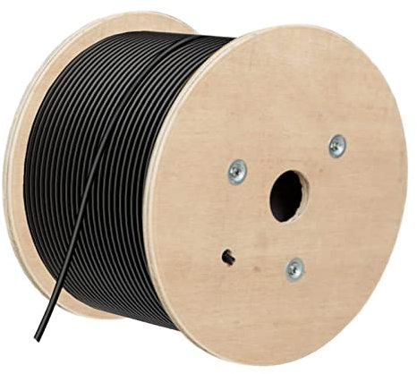 LEKVKM Cat8 Bulk Ethernet Cable 650FT Round S/FTP Outdoor&Indoor Heavy Duty High Speed Cat8 LAN Network Cable 40Gbps 2000Mhz BLACK