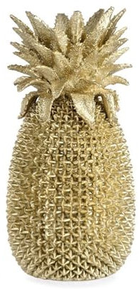 Decor Space Ananas Surabaya Deko aus Polyresin, wasserfest, für den Innenbereich (30 cm, Gold)