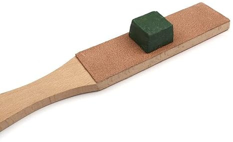 DENUVI Dual Sided Leather Blades Sharpening Strop Tools Double Sided Polishing Compound Home Tool