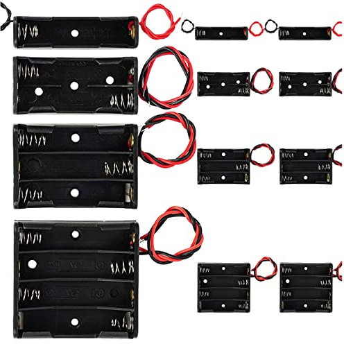 MKBKLLJY 12Pack AAA Battery Holder Bundle with Leads 3 pcs 1 AAA Battery Holder 1.5V,3 pcs 2 AAA Battery Holder 2*1.5V,3 pcs 3 AAA Battery Holder 3*1.5V,3 x 4 AAA Battery Holder 4*1.5V,with Wires
