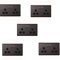 BG Electrical NBN22B-01 Double Switched Power Socket, Black Nickel, 13 Amp - 5 Pack