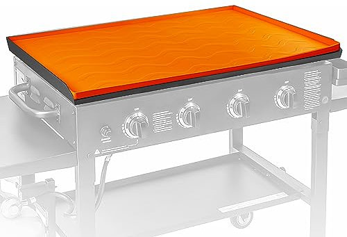 NQEUEPN 36 Zoll Silikon Grillmatte für Blackstone-Grill, Strapazierfähig, BBQ Grillmatten Silikon-Grillabdeckung Schutzmatte für Blackstone Outdoor Schützt vor Schmutz und Staub (Orange)