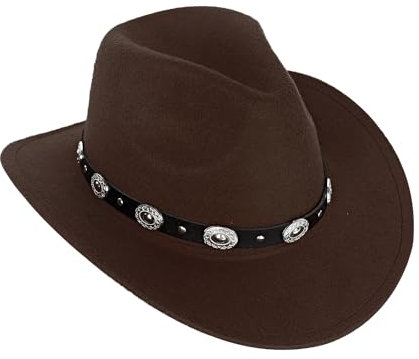 keland Filz Cowboy Hut Cowgirl Hut Westernhut Western Hut für Frauen Männer (Kaffee)