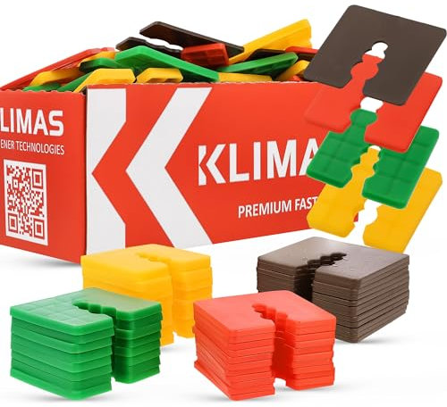 ABSTANDSHALTER KUNSTSTOFF KUNSTSTOFFPLATTEN UNTERLEGPLATTEN VERGLASUNGSKLÖTZE-SET 200-TEILIG 50 x 50 mm WKRĘT-MET® KLIMAS Unterlegplatten Diverse Farben Unterlegkeile Distanzhülsen Höhe 2-5 mm MIX