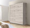 Forte Möbel Set : Armoire+Étagères+Commode à tiroirs+Butoir de Porte, matériau en Bois, chêne Sable, Grand