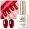 Born Pretty UV Nagellack Milky Jelly Milchig Burgunderrot 15ml - Gel Nagellack UV Transparentes Weinrot Transparent Natur UV LED Soak off Manicure Gel Lacquer Varnish
