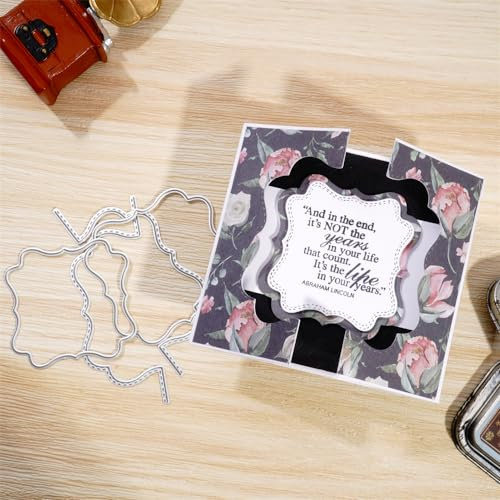 Kokorosa Milieu Stanzschablonen für Scrapbooking, Metall-Stanzform zum Basteln, Stanzformen für Kartenherstellung, geeignet für Party, Hochzeit, Urlaub usw. (02)