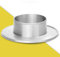 WikaKerzen Kerzenleuchter für Kerzen - Kerzenständer in Silber & Gold gebürstetem Messing Metall - Kerzenhalter für Hochzeits-, Kommunions- & Taufkerzen (Silber, Ø 7 cm)