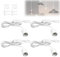 Portalampada E27 con interruttore, confezione da 4 attacchi E27 con cavo da 5 m, anello a vite, spina europea, attacco E27, lampada a sospensione, corda per lampada fai da te, camera da letto, sala da