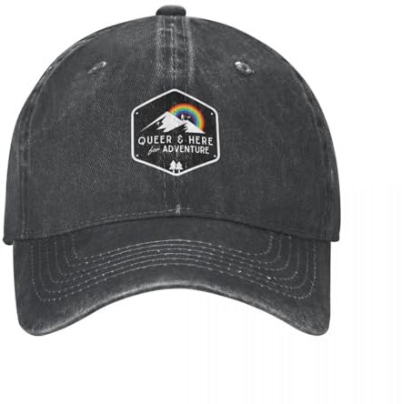 RDCGRS Baseballmütze Queer & Here for Adventure Cap Cowboy Bergsteigen Streetwear Strand Hut Damen Herren Verstellbarer Papa Hut Outdoor Sport Geschenk