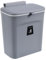 9L Poubelle Murale Cuisine, Poubelle à Suspendre avec Couvercle, Poubelle à Compost pour Cuisine, Poubelle de Comptoir, Bac à Compost pour Porte D'armoire, Salle de Bain, Chambre, Bureau (Gris)