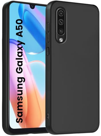 HuwaiH Handyhülle für Samsung Galaxy A50 Hülle, Anti-Schock, Antikratzer, Anti-Rutsch Schutzhülle, Unterstützt kabelloses Laden, Anti-Fingerabdruck Case für Samsung A50(Schwarz)