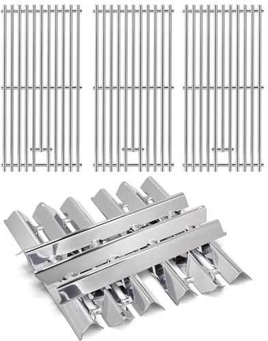Hiorucet Grillteile für Broil King 9468-54, 9468-57, 95693, 9864-54, 9864-57, 9868-54, 9868-57, 9868-74, Signet 320, Sovereign 20 70 90 90S, Grillroste und Hitze Teller für Broil King Gasgrill