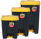 Floordirekt Mülleimer 100 Liter, gelber Deckel, Abfalleimer für Küche und Büro, Mülltrennsystem, Tretmülleimer mit Step-On-Mechanismus, Papierkorb, Mülltonne Olaf