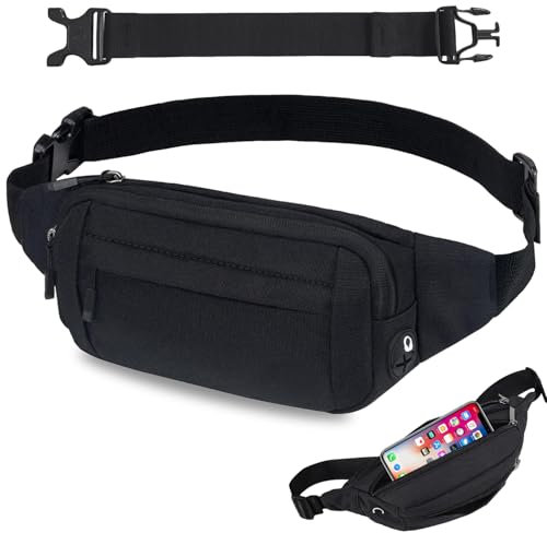 Bauchtasche für Damen und Herren, Bauchtasche Wasserdicht, Hüfttaschen für Outdoor, Mode Wasserdicht Gürteltasche, Bauchtasche Schwarz Stylisch, Verstellbarer Gurt Hüfttasche, Fanny Pack Damen