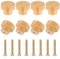 SynHHergyx 8 Stück Möbelknöpfe Holz Schrankknöpfe Schubladengriffe 34 X 25 mm Holzknöpfe Schrankgriffe Holz-Schrankknauf Möbelknauf Mit Schrauben Für Kommode