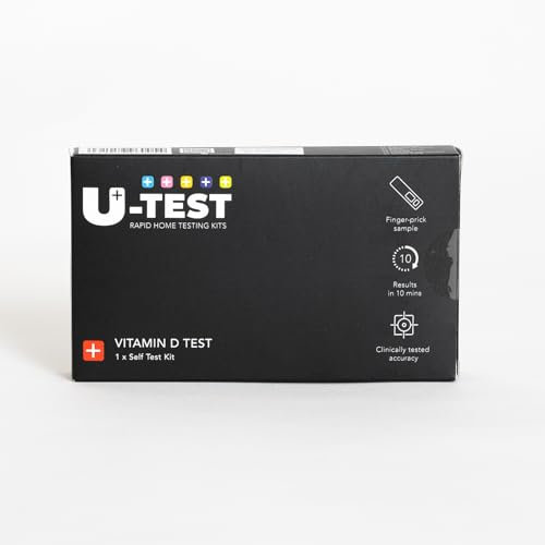 U-Test Vitamin D Home Self Test Kit, Check for Deficiency & Insufficiency,Essential Bone and Immune Health Easy to Follow, Fast & Accurate 1 Pack