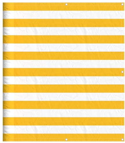 vidaXL Balkon-Sichtschutz Gelb und Weiß Gestreift 120x1000 cm, Balkonsichtschutz, Balkonbespannung, Balkon Windschutz, Sichtschutz, Balkonverkleidung