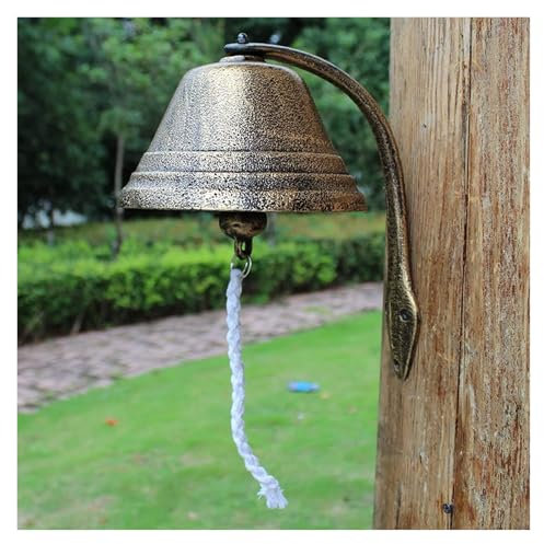 Generisch Gusseisen Türglocke, Wandglocke für Garten, rustikale Türklingel aus Metall, Vintage Hängeglocke für Innen- und Außenbereich, dekorative Glocke aus Gusseisen, klein