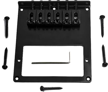 DIAO79NI Chevalet Humbucker Telecaster moderne, espacement des cordes de 51,5 mm, compatible avec micro Humbucker (Noir)