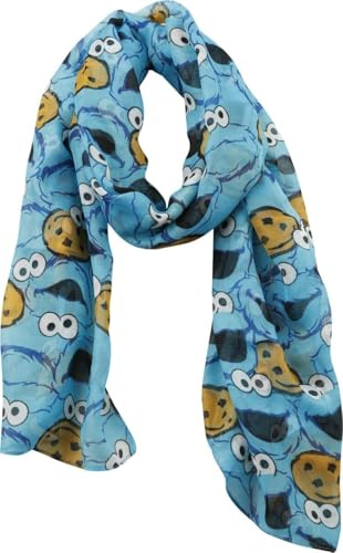 Sesamstraße Cookie Monster Frauen Schal blau Fan-Merch, Filme, TV-Serien