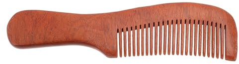 PAMINGONO Sandelholz Haarkamm Klein Antistatisch mit Griff Damen Kamm für Massage Haarpflege Styling Glatte Oberfläche Praktisch Tragbar