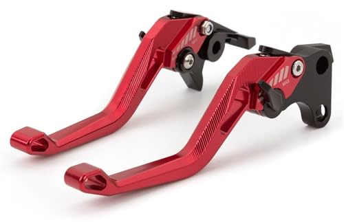 Motorrad Bremshebel Für Keeway Für RKF 125 RKF125 2018 2019 2020 2021 2022 2023 2024 2025 Motorrad Einstellbare Bremse Kupplung Hebel Kupplungshebel Bremsgriff(158mm Red)