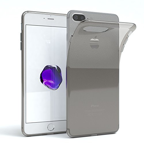 EAZY CASE Hülle kompatibel mit iPhone 7 Plus / 8 Plus Schutzhülle Silikon, Ultra dünn, Slimcover, Handyhülle, Silikonhülle, Backcover, Durchsichtig, Klar Hellgrau