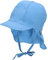 Sterntaler Schirmmütze Nacken - Unisex Baby- und Kinder Mütze mit Nackenschutz und einsteckbaren Ohrenklappen - UV-Schutz 50+ Sommermütze zum Binden - Popeline (Bio) Kopfbedeckung - samtblau, Größe 53