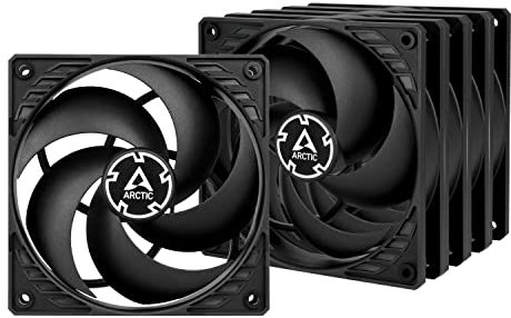 ARCTIC P12 PWM PST (5 Piezas) - Ventilador PC 120mm, Fan 120mm, Ventilador de Caja para CPU con PWM Sharing Technology (PST), Motor Muy Silencioso, 200–1800 rpm (0 rpm <5%) - Negro