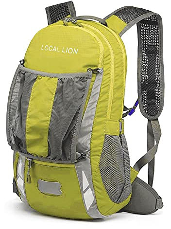 LOCAL LION Fahrradrucksack Wanderrucksack 18L mit Regenschutz für Damen Herren Rucksack mit Rückenbelüftung wasserdicht zum Radfahren Sport Schule Wandern Alltagsleben Camping
