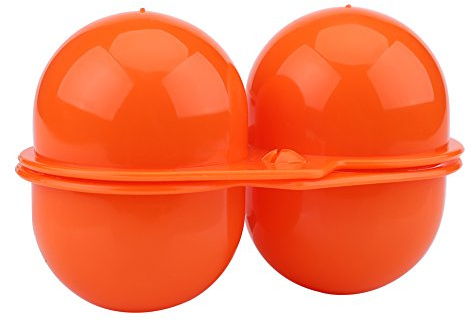 V GEBY 2Pcs Portable Egg Storage Box Egg Case Carrier Tray Egg Container Hard Boiled Egg Holder Camping Carrier(Orange)