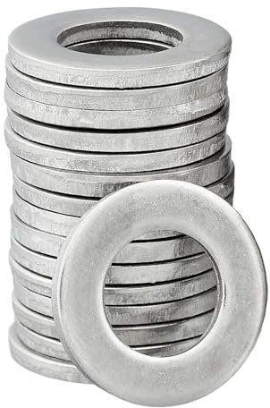 Lot de 10 rondelles, forme A, sans chanfreinage, conformes à la norme DIN 125/ISO 7089, version standard, en acier inoxydable A2, V2A, rondelles d'accompagnement (M4, 10 pièces)