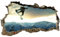 3D Wandtattoo Mauerloch Wandsticker Wandaufkleber Durchbruch Städte Landschaft Abenteuer selbstklebend H 60 x B 100 Schlafzimmer Wohnzimmer (WL58 Snowboarder)