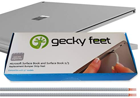 Gecky Feet Microsoft Surface Book Replacement Bumper Strip feet (15, Extra Grip Gray)