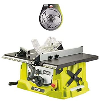 Pack RYOBI Scie sur table électrique 1800W 254mm RTS1800-G - lame carbure pour scie à coupe d'onglets 254mm SB254T48A1