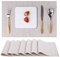 Myir JUN Tischsets Abwaschbar 8er Set, Gewebte Platzdeckchen rutschfest Abgrifffeste Hitzebeständig, Vinyl Platzsets Abwaschbar für küche Speisetisch Hotel, Platz-Matten30x43.5cm (Beige)