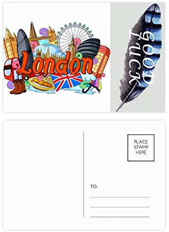 London Eye England Lucky Feather Postkarten-Set Dankeskarten 20 Stück
