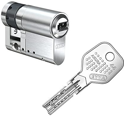 EVVA Akura 44 Halbzylinder 55/10 inkl. 5 Schlüssel | modularer Zylinder mit Kopierschutz Bohrschutz Ziehschutz Pickingschutz | Patentschutz bis 2037 | Sicherungskarte (Einzelschließung)
