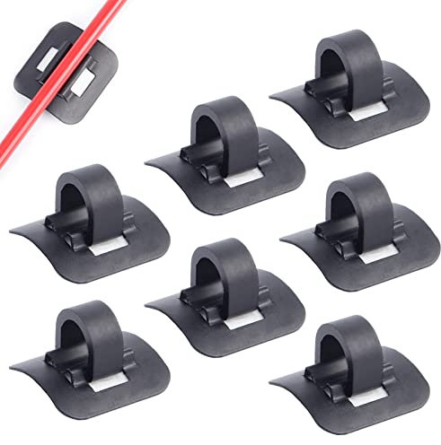 8 Sets Bike Bicycle Cycle MTB C-Clips Buckle Hose Brake Gear Cable Housing Guide Bike Frame Buckle for Mountain Bikes (8 PCs Base + 8 PCs Clip)