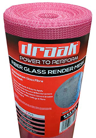 DRAAK Rendering Render Mesh Fiberglass 160g/m2 12m2 Coverage Plastering Crack Repair (12 Meter)