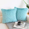 NordECO HOME 2er Set kissenbezüge 45x45 cm Kissen Türkis Künstlich Pelz Fellkissen Dekorative Deko Kissen Kuschelkissen Flauschig Sofakissen Weich Plüschkissen für Sofa