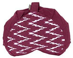 Yoga-Mad Cuscino da meditazione Zafu plissettato a mezzaluna, rivestimento in 100% cotone, imbottitura in grano saraceno, sedile da pavimento ecologico, fodera rimovibile, 43 cm x 30 cm, 2,5 kg,